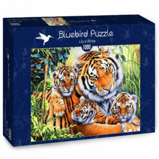 Palapeli 1000 palaa tiikeri ja pennut Bluebird Puzzle