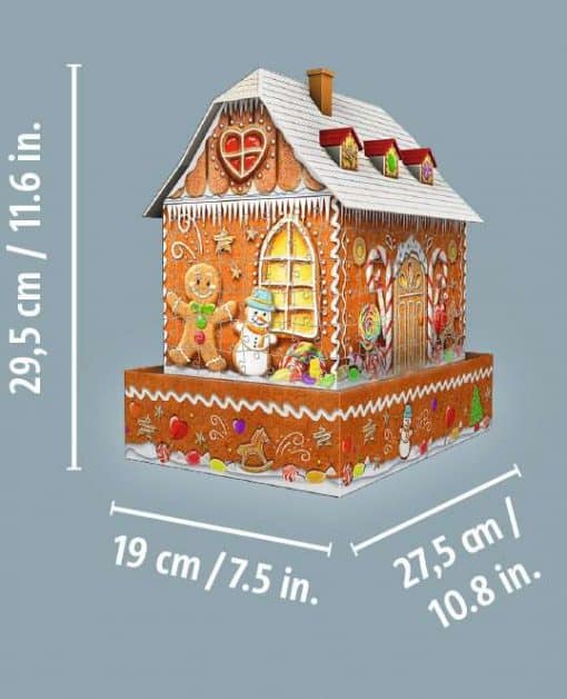 3D palapeli piparkakku talo 257 palaa valolla - Image 4