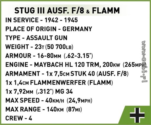 Cobi tankki 2286 Stug III F/8 & Flamm - Image 3