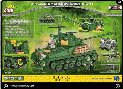 Cobi Tankki Sherman M4a3e8 Easy Eight 2533 - Image 9