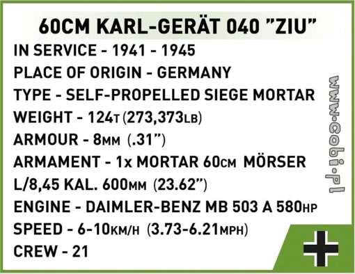 Cobi tankki Karl-Gerät 040 "Ziu" 2560 - Image 8