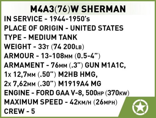 Cobi tankki 1:72 m4a3 Sherman 3089 - Image 5