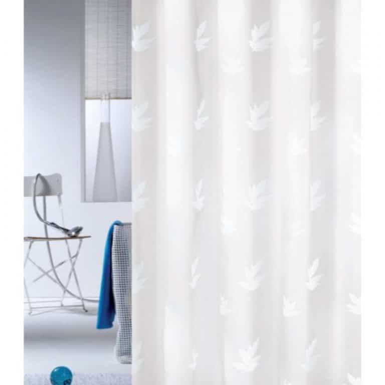 Suihkuverho White Leaves 180 x 200 cm