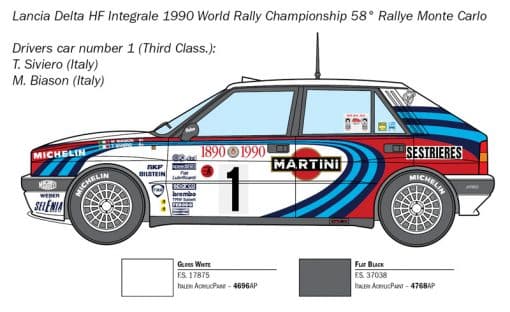 Italeri Lancia Delta HF Integrale 3658 koottava pienoismalli - Image 4