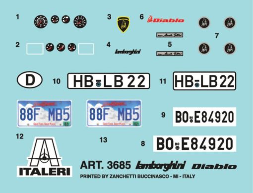 Italeri Lamborghini Diablo 1:24 koottava pienoismalli IT3685 - Image 9