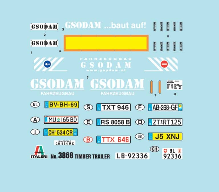 Italeri Timber Trailer 3868 koottava pienoismalli - Image 6