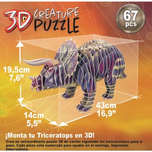 3D palapeli dino Triceratops Educa - Image 3