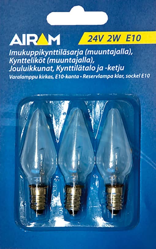 Varalamppu 24V 2W sileä Airam
