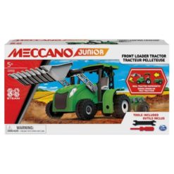 Meccano traktori nousevalla kauhalla ja peräkärryllä