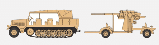 Airfix 88MM Gun & Tractor 1:76 A02303V koottava pienoismalli - Image 2