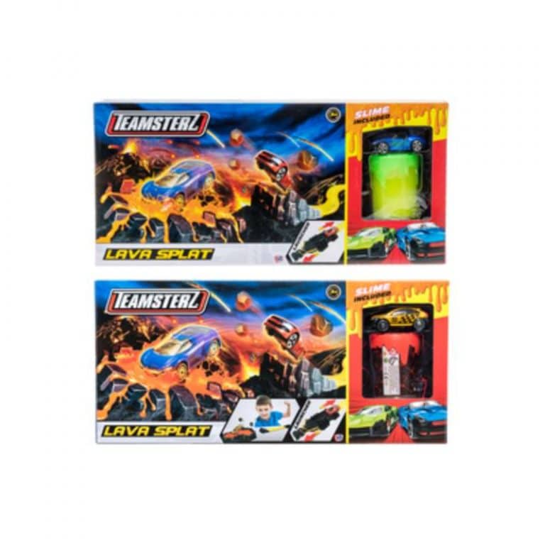 Hyppyrirata Lava Splat, limapurkki & auto, erilaisia