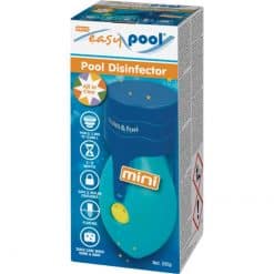 Easypool Mini on helppo tapa ylläpitää veden puhtautta. Aseta Easypool kellumaan veteen ja se torjuu bakteerien ja levän kasvua ja pitää veden puhtaana 4-8 viikkoa altaan koosta, käytöstä ja säätilasta riippuen. Altaan tilavuus 2000-10000 litraa.