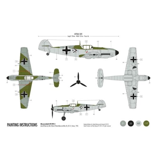 Airfix Messershmitt Bf109E-3 lentokone-pienoismalli - Image 2