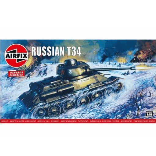 Airfix Russian T34 1:76 pienoismalli tankki A01316v