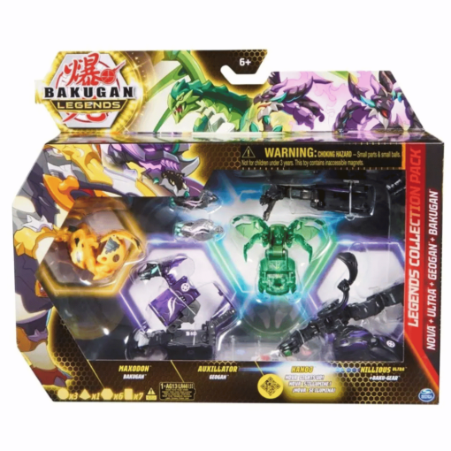 Bakugan Legends keräilypaketissa on kaikki mitä tarvitset taisteluun samassa laatikossa. Se sisältää 4 Bakugan- keräilyhahmoa ja kykykorttia, Porttikortteja ja muuta.