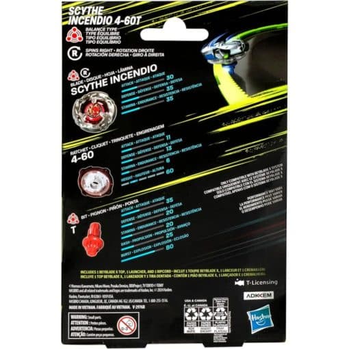 Beyblade X Starter Pack Scythe Indendio 4-60T hyrrä & laukaisin