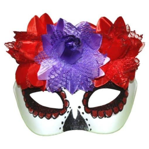 Naamiaisasu Day of the Dead naamari punainen/violetti tai punainen/musta