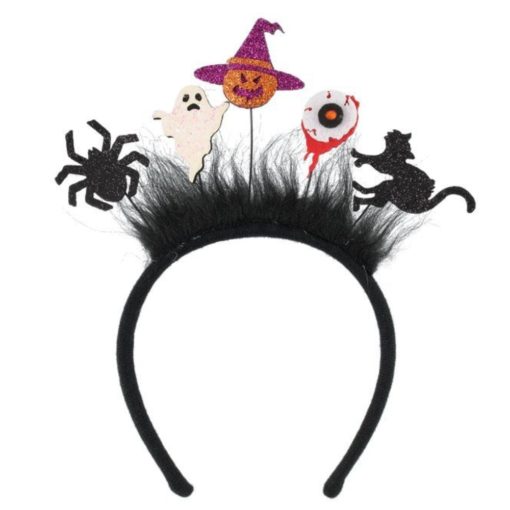 Halloween-hiuspanta pörröinen + kimaltavat koristeet Festi