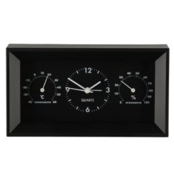 Herätyskello lämpö- ja kosteusmittarilla musta