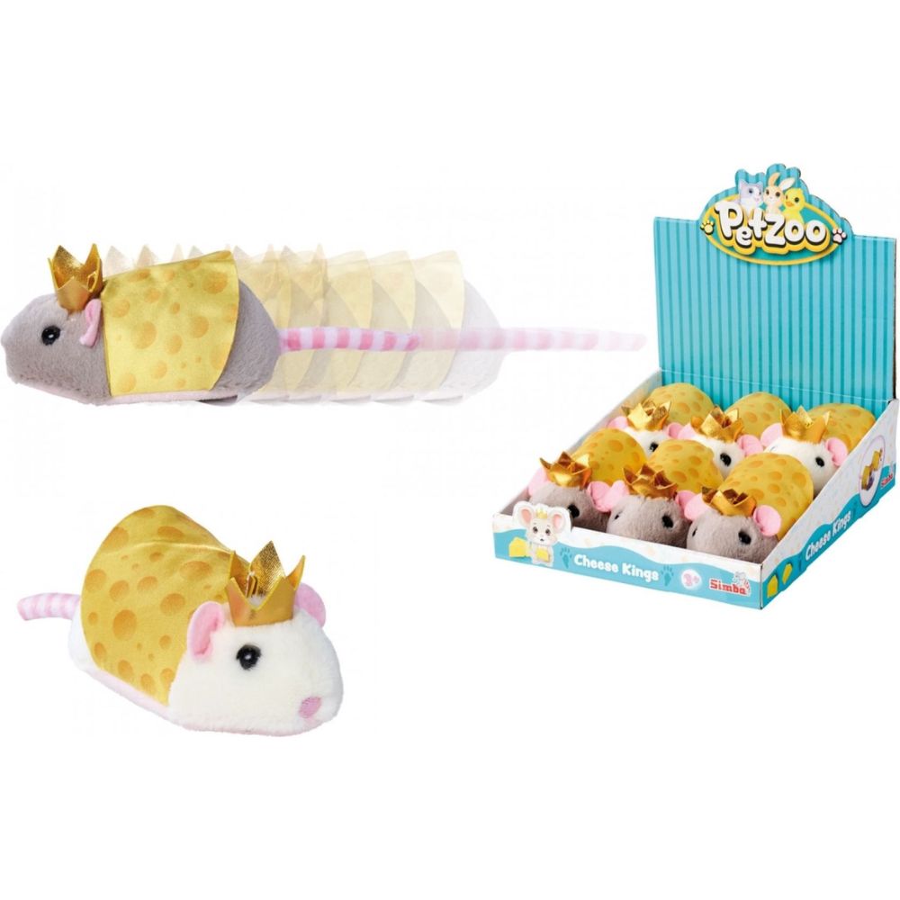 Juustokuningas vetoleluhiiri pehmeällä turkilla 16 cm Simba PetZoo (lajitelma)