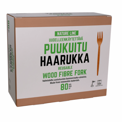 Puukuitu haarukka uudelleenkäytettävä 80 kpl