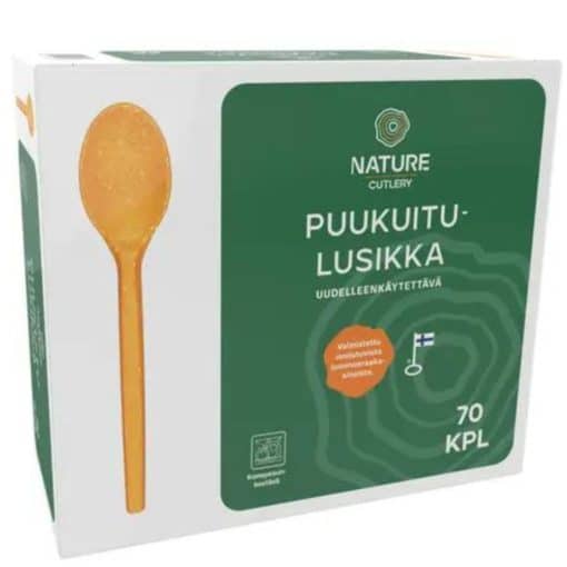 Kerta puukuitu ruokalusikka 70 kpl