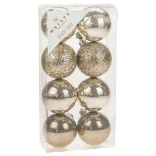 champagne baubles 8kpl