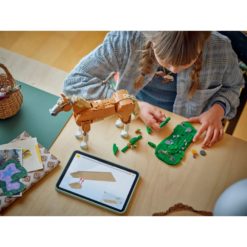 lapsi rakentamassa LEGO-hevosta