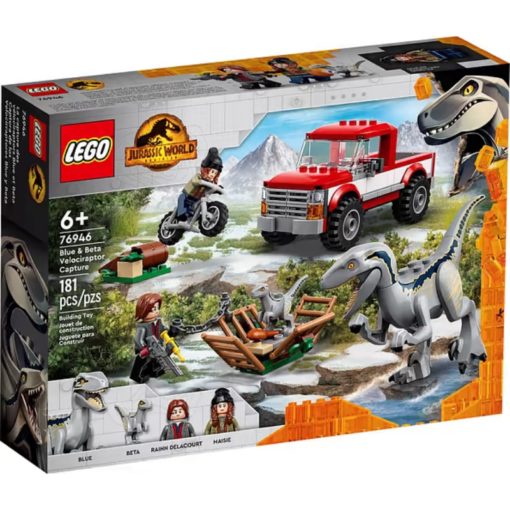 LEGO Jurassic World 76946 Velociraptorit Blue ja Beta jäävät kiikkiin