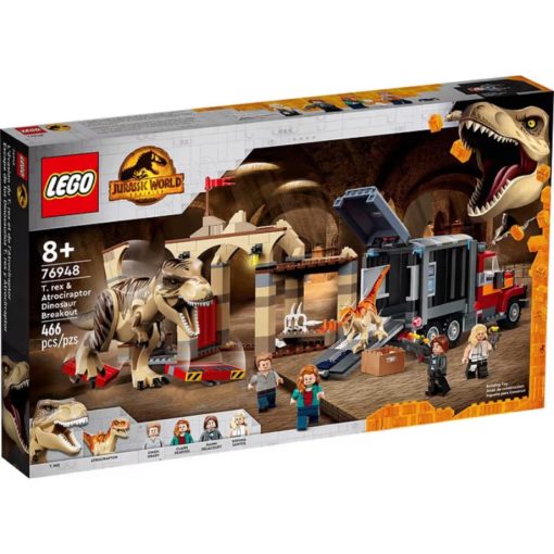 LEGO Jurassic World 76948 T. rexin ja Atrociraptor-dinosauruksen pako