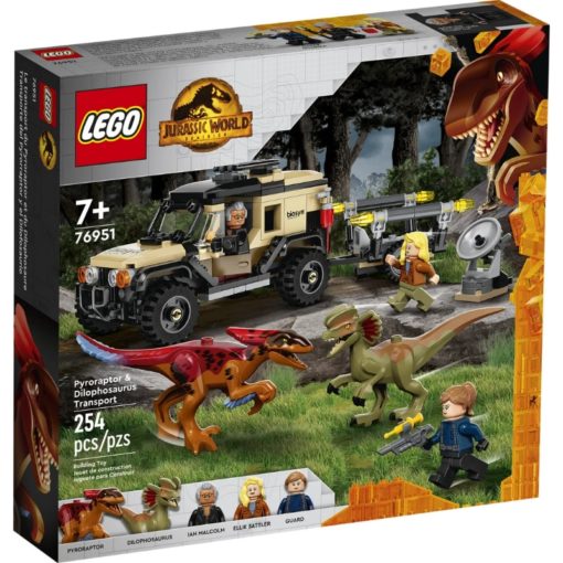 LEGO Jurassic World 76951 Pyroraptorin ja Dilophosauruksen kuljetus