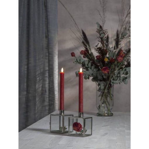 Led-antiikkikynttilä 24,5 cm punainen Flamme