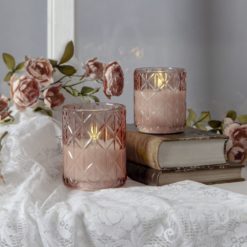 Led-kynttilä 10 cm roosa Flamme Romb