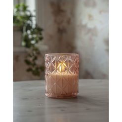 Led-kynttilä 10 cm roosa Flamme Romb