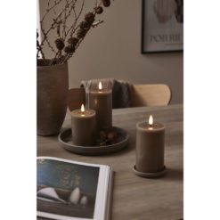 Led-kynttilä 12,5 cm ruskea Flamme Flow