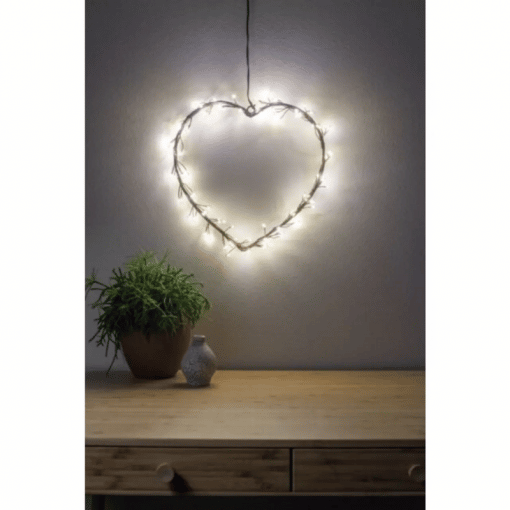 Led sydän kranssi metallia Airam