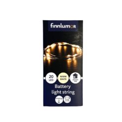 Led valonauha 20 led micro paristolla lämmin valkoinen