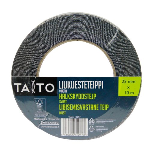 Liukuesteteippi 10 m musta