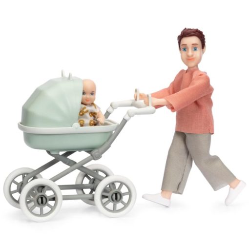 Lundby nukkekodin mies, vauva ja lastenvaunu - Image 2