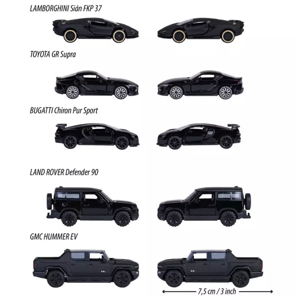 Majorette autot 5-Pack Autot Lahjapakkauksessa – Black Edition 2.0, 1:64 - Image 4