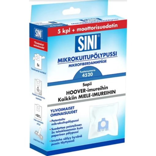 Mikrokuitu pölypussi 4520 5 kpl