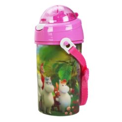Muumi juomapullo 3D muumiperhe metsässä pinkki