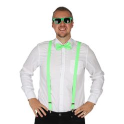 Naamiaislasit ja henkselit vihreä neon