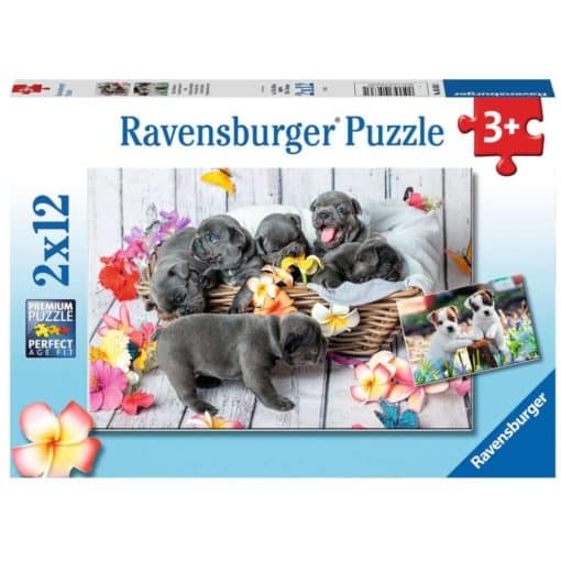 Palapeli 12 palaa X 2 koiran Pennut Ravensburg