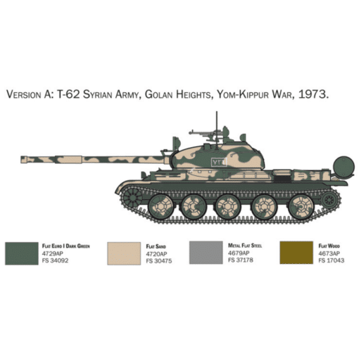 Italeri T-62 tankki koottava pienoismalli IT7006 - Image 3