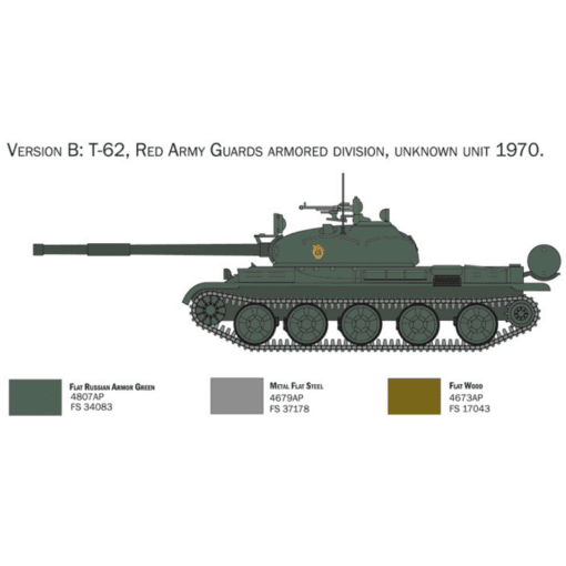 Italeri T-62 tankki koottava pienoismalli IT7006 - Image 4