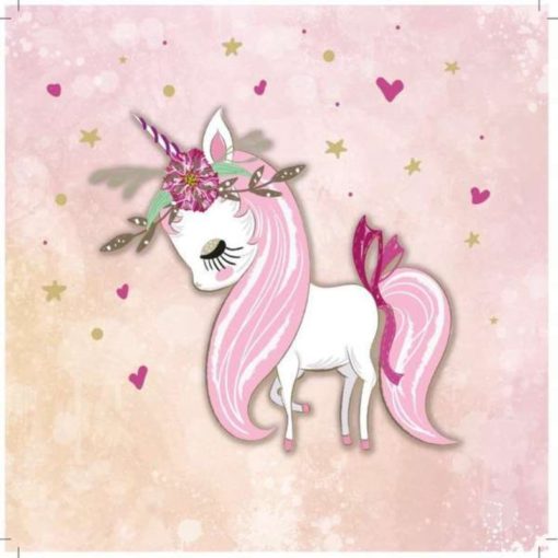 Onnittelukortti 1-osainen neliö poni glitter