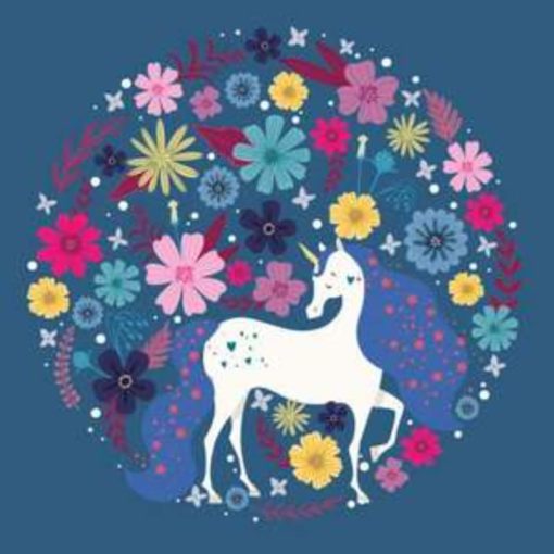 Onnittelukortti 1-osainen neliö yksisarvinen glitter