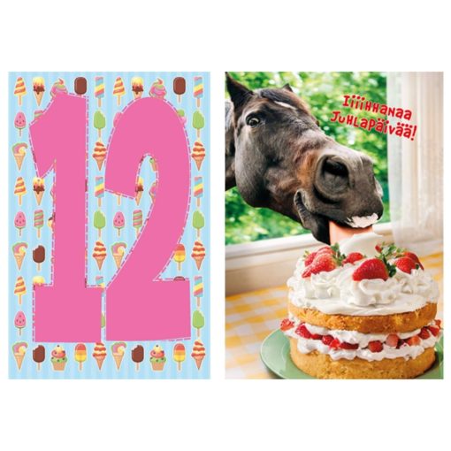 numero 12 tai hevonen syömässä kakkua