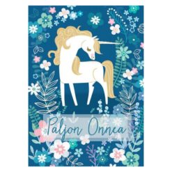 Onnittelukortti yksisarvinen Paljon onnea